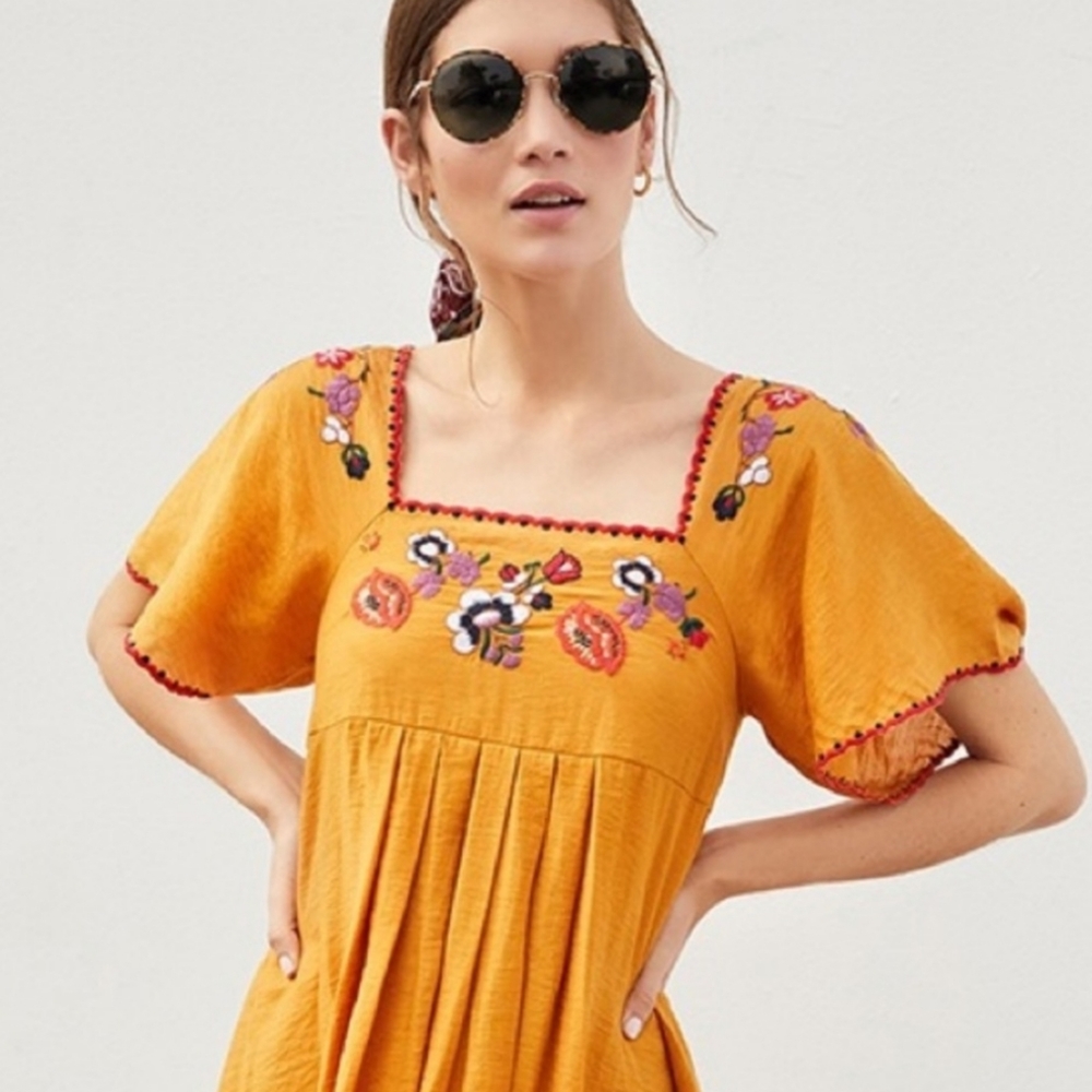 Madewell Embroidered Square-neck Mini Dress - Picture 4 of 13